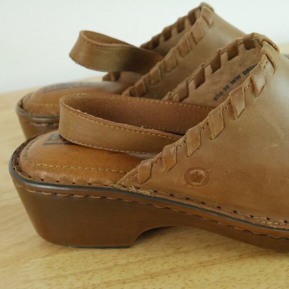 Born Telly Clog Size 8 Brown Leather Slingback Mule Boho Western Y2K Shoes - Picture 2 of 12